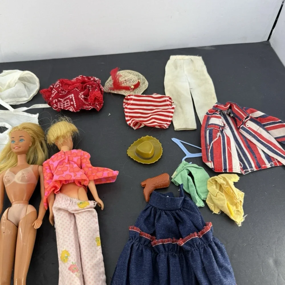 Vintage Mattel Barbie & Skipper Doll Lot 1966 Japan 1986 Taiwan Accessories TLC